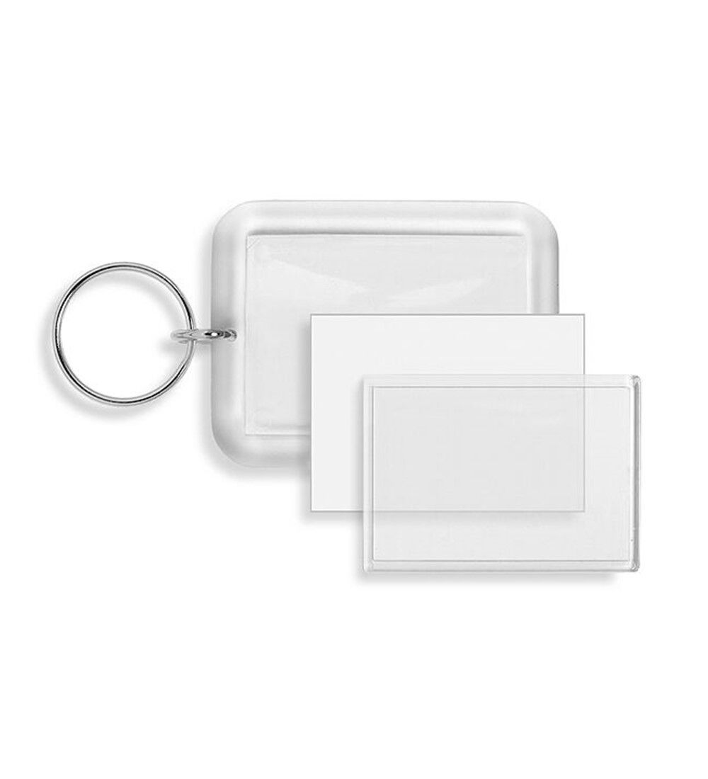  Porte-clés  Ice en acrylique transparent avec papier à insérer. (Lot de 25 pièces) 