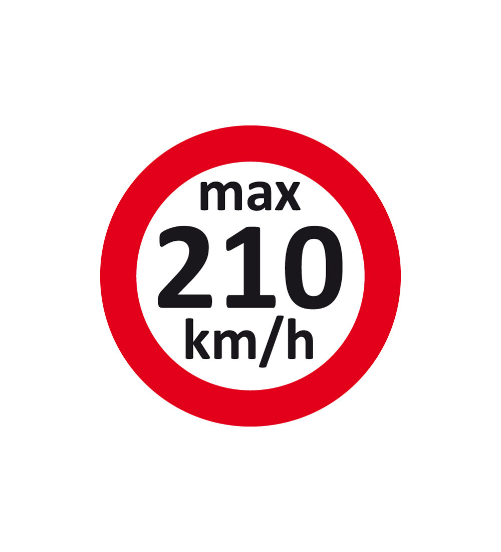 Autocollant limitation de vitesse 210 km/h max. pour pneus hiver / Changement de roues, 100 Stickers