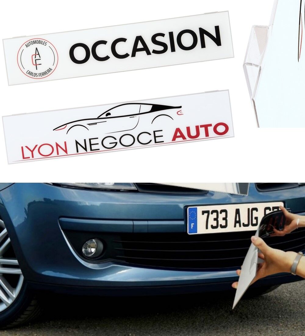 Cache-plaque d'immatriculation publicitaire  suspendre