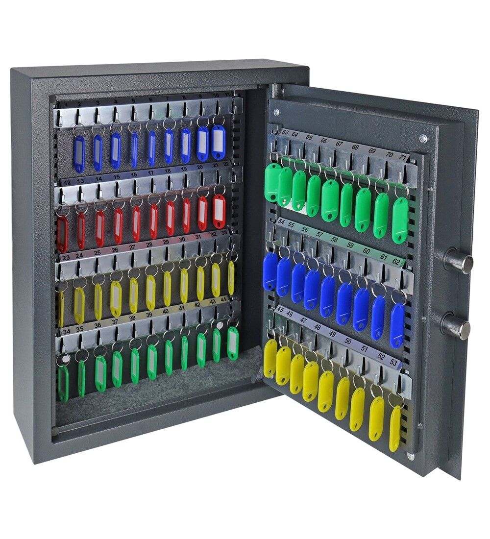 Coffre  cls avec serrure lectronique, 71 crochets, y compris 71 porte-cls, 46 x 36 x 12 cm