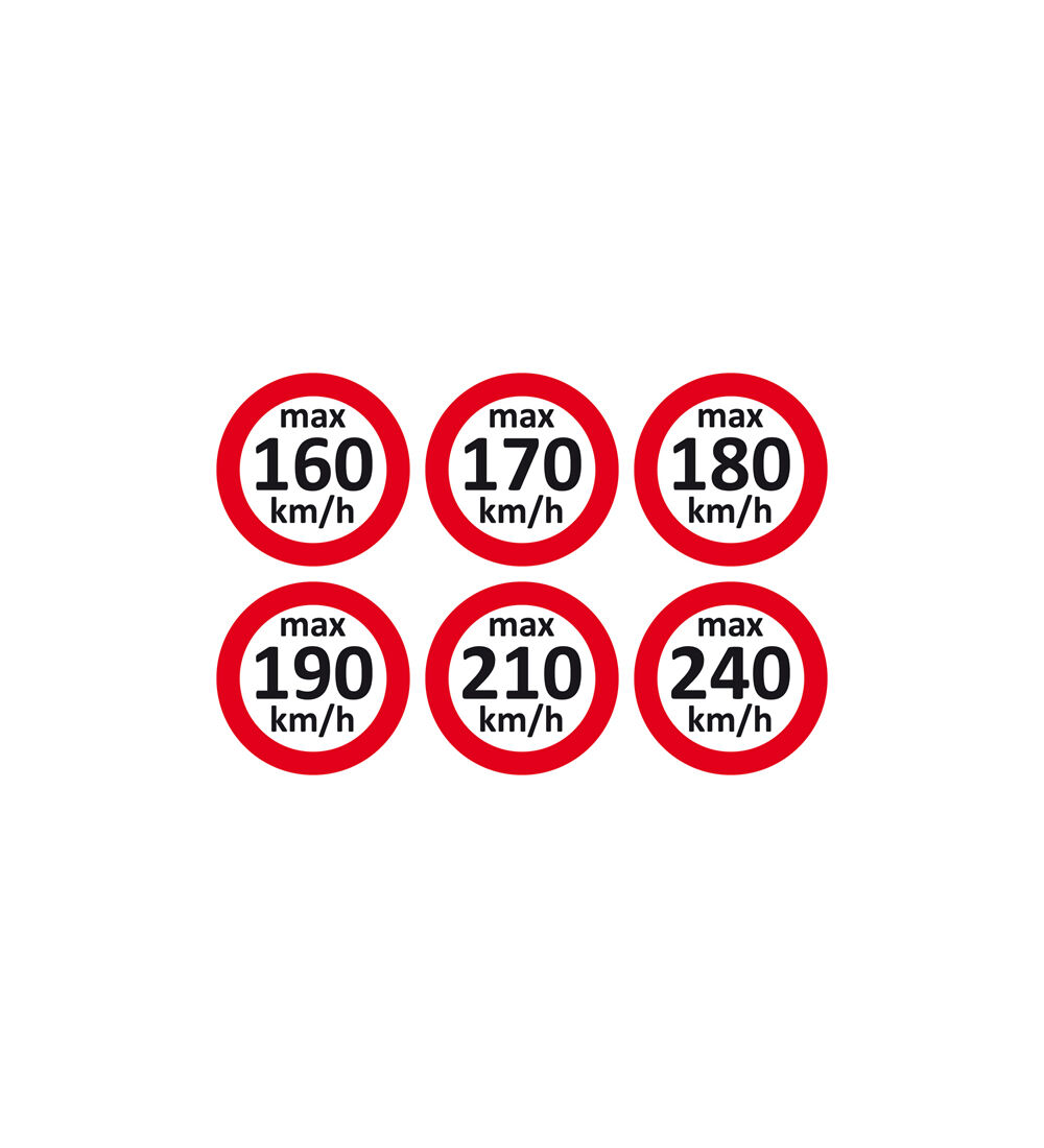 Set d'autocollants limitation de vitesse  160-240 km/h  600 Stickers pour pneus hiver/changement de roue Image 2