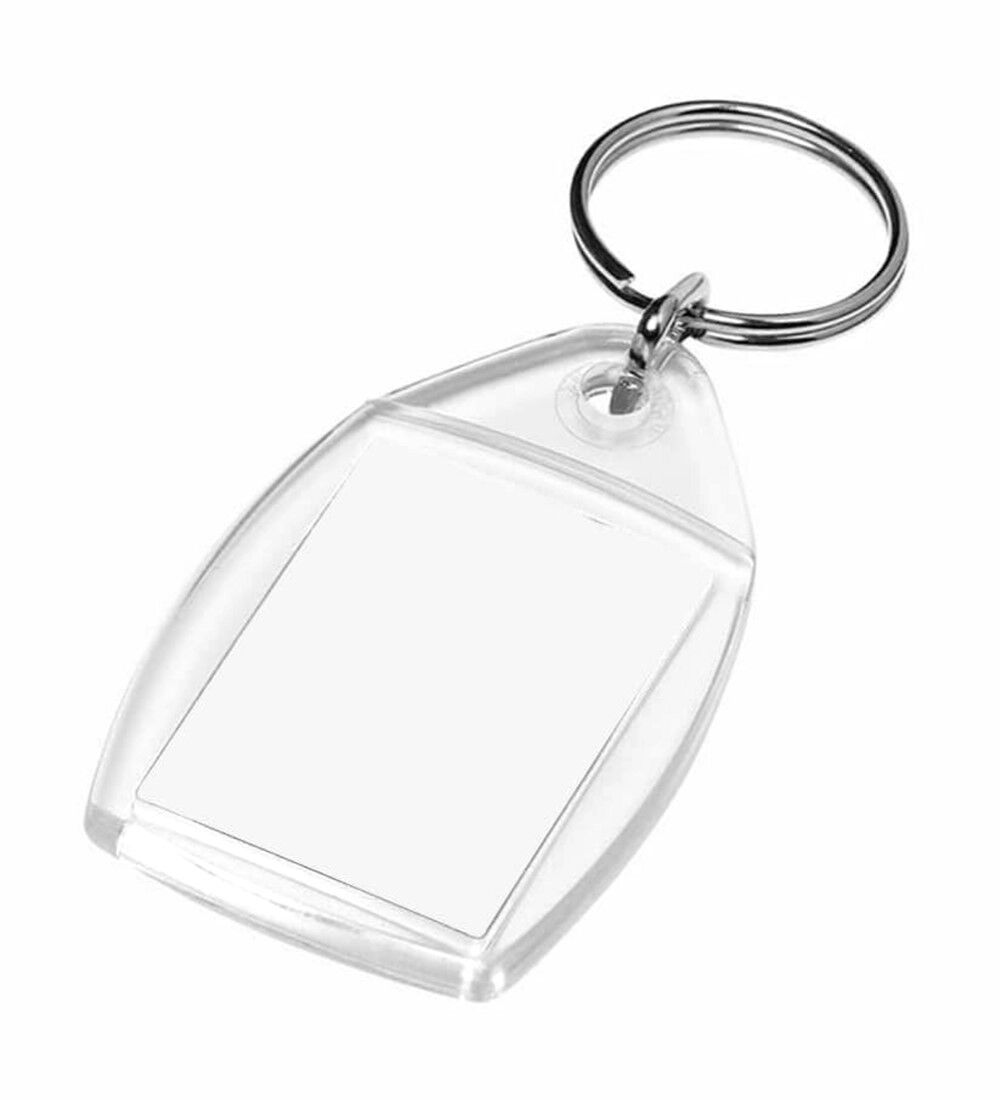 Porte-clés - Transparent - Acrylique avec papier à insérer  100 pièces Image 2