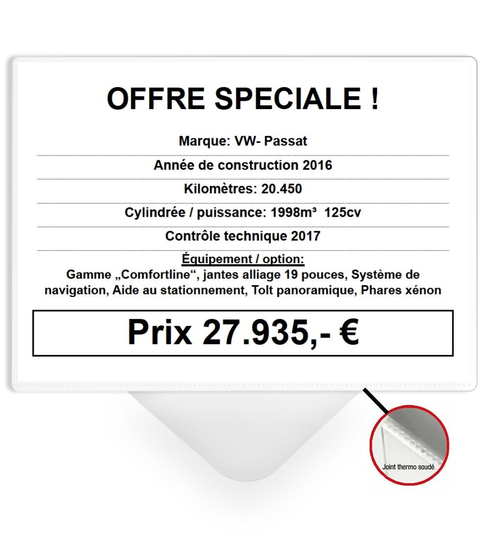  PREMIUM-Prsentoir tarif DIN A3- Format paysage  insertion - polycarbonate   Image 2