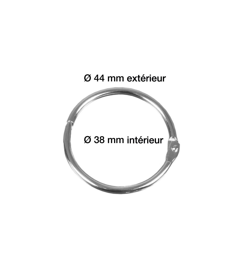  Anneau mtallique  clip  fermeture rapide   38 mm (Lot de 10 pices)  Image 2