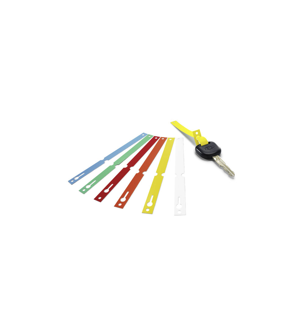 Languettes porte-clés en plastique PEHD (PolyEthylène Haute Densité) Dimensions: 160 x 13 mm - 1000 pièces