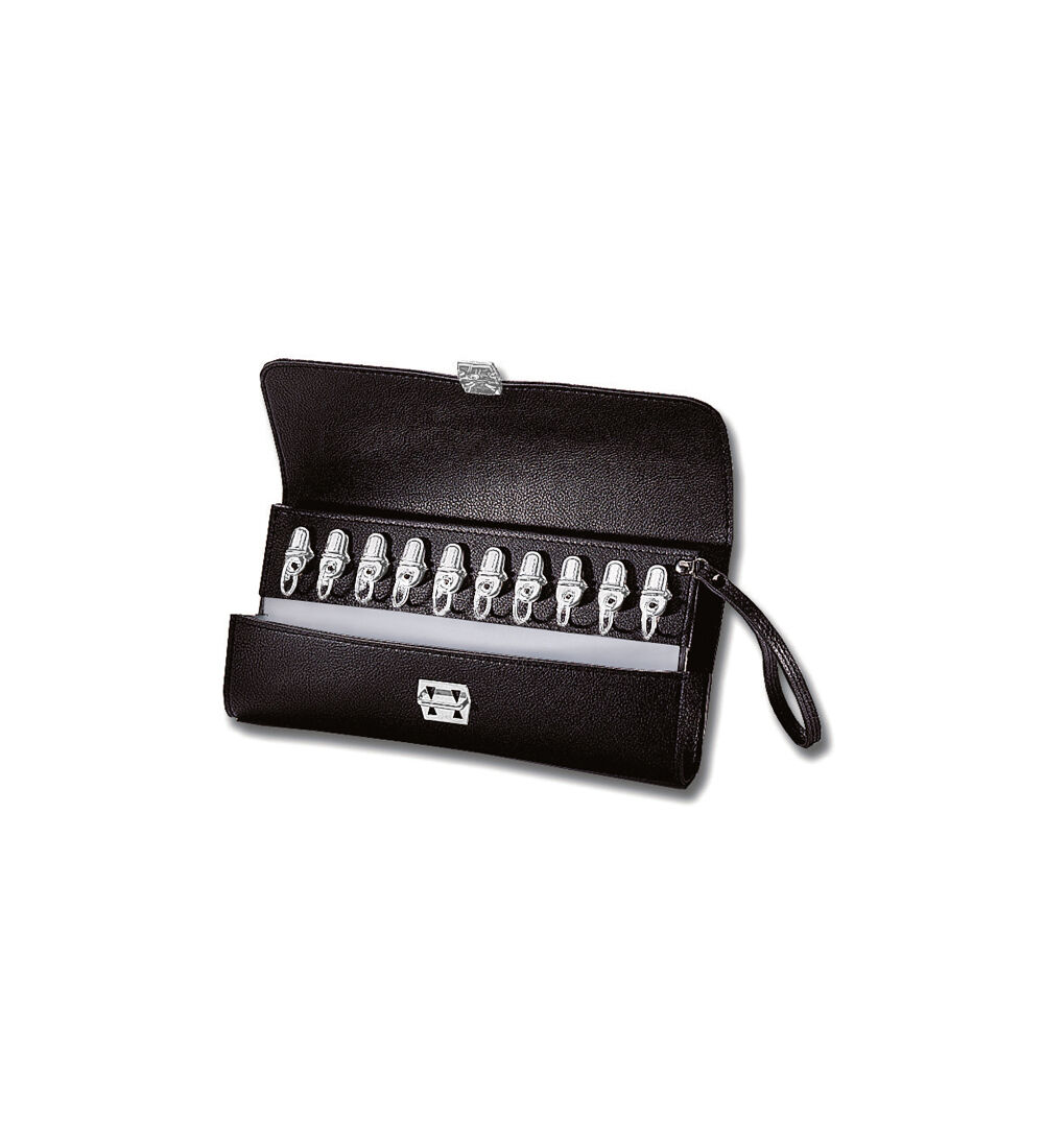 Pochette de transport avec 20 clips et anneaux pour cls