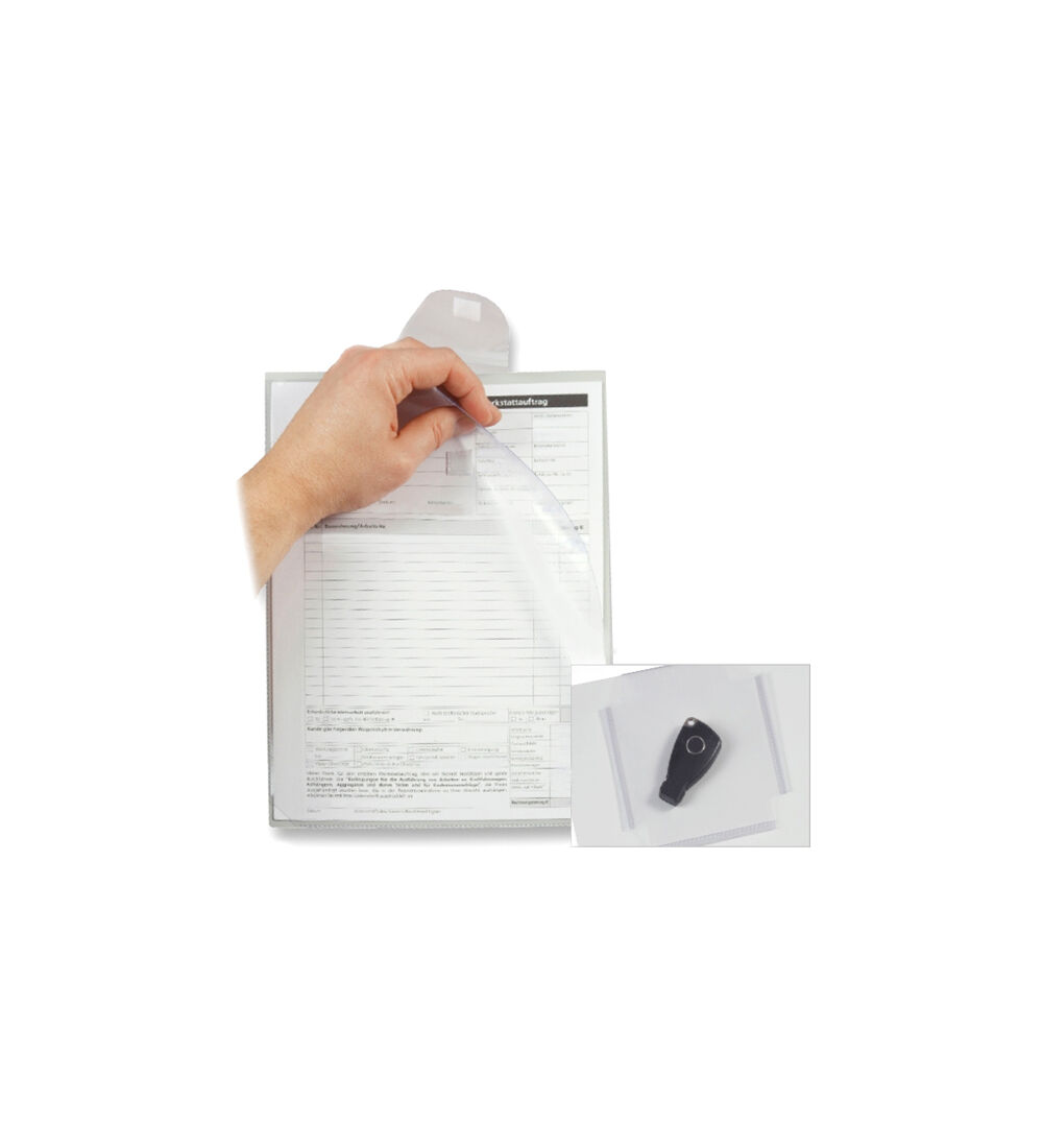 Porte-documents DIN A4 light, version économique avec pochette porte-clés et fermeture velcro