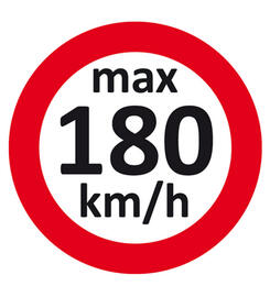 Autocollant limitation de vitesse 180 km/h max.  pour pneus hiver / Changement de rooues, 100 Stickers