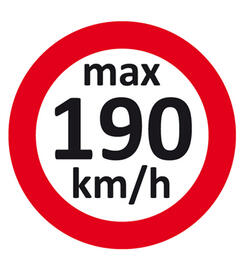 Autocollant limitation de vitesse 190 km/h max.  pour pneus hiver / Changement de roues, 100 Stickers