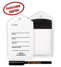 CARTAG - Etui porte carte de démarrage, façon porte clés pour un rangement optimisé  (Lot de 25 pièces) 