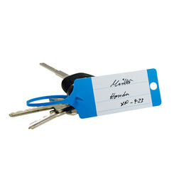 Porte-clés neutre non imprimé FLEXI avec languette de fixation 100 pièces / boite distributrice