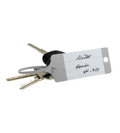 Porte-clés neutre non imprimé FLEXI avec languette de fixation 100 pièces / boite distributrice