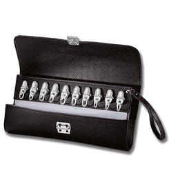 Pochette de transport avec 20 clips et anneaux pour cls