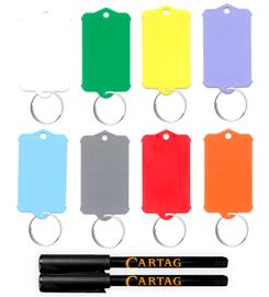 Porte-cls vierge - Modle 1  anneaux - Lot de 200 pices + 2 marqueurs permanents