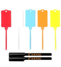 Porte-cls vierge - Modle 2  languette - Lot de 200 pices + 2 marqueurs permanents