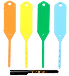 Porte-cls vierge - Modle 3 - Lot de 300 pices + 1 marqueur permanent