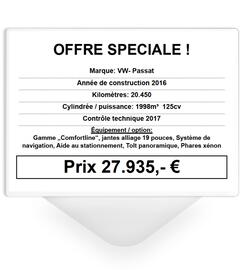 Prsentoir tarif DIN A4 - Format paysage  insertion - polycarbonate