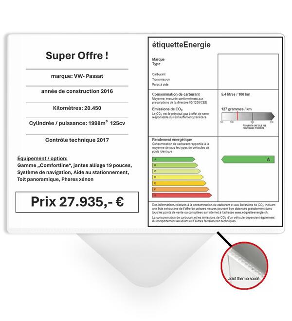  PREMIUM-Prsentoir tarif DIN A3 - Format paysage  insertion - polycarbonate  