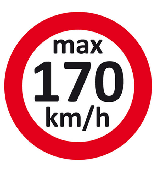 Autocollant limitation de vitesse 170 km/h max. pour pneus hiver / Changement de roues, 100 Stickers