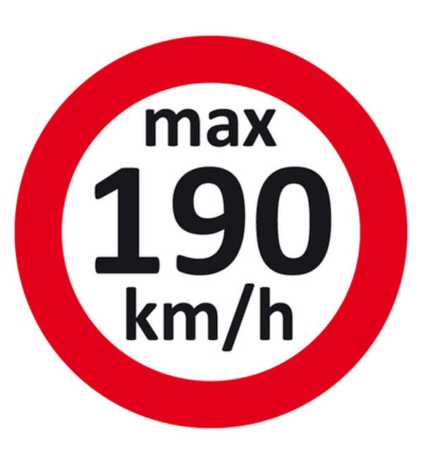 Autocollant limitation de vitesse 190 km/h max.  pour pneus hiver / Changement de roues, 100 Stickers