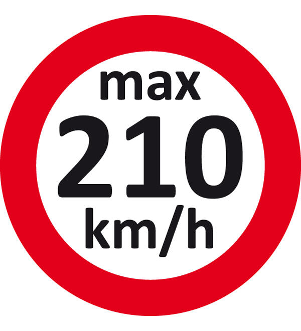 Autocollant limitation de vitesse 210 km/h max. pour pneus hiver / Changement de roues, 100 Stickers