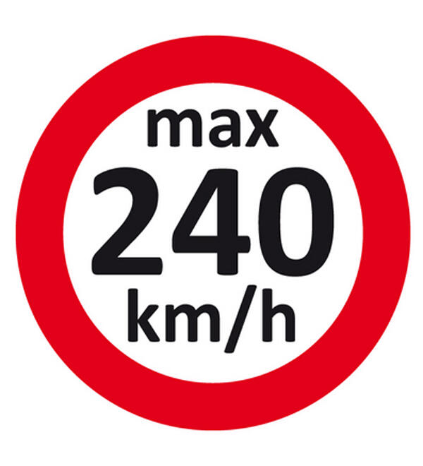 Autocollant limitation de vitesse 240 km/h max.  pour pneus hiver / Changement de roues, 100 Stickers