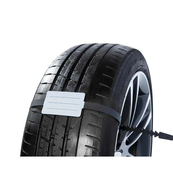 Bandeau marquage pneu avec languette de fixation et étiquette neutre, 100 pièces  