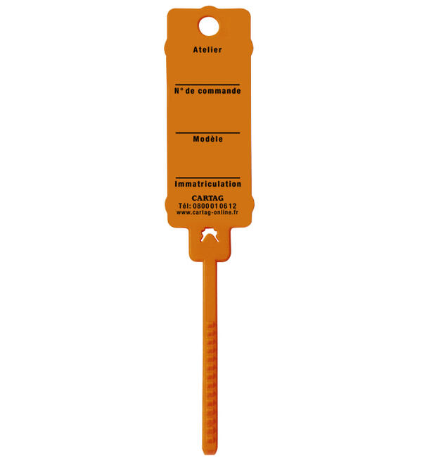 CARTAG 3 - Porte-cls d'atelier avec languette crante (Lot de 300 pices + 1 marqueur permanent)