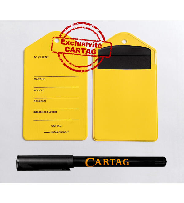 CARTAG - Etui porte carte de démarrage, façon porte clés pour un rangement optimisé  (Lot de 25 pièces) 