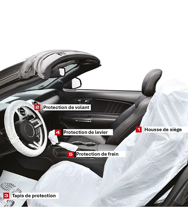 CLEAN SET&nbsp;pour voitures, compos� de 5 pi�ces, jetables, 100 lots