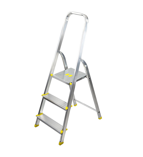 Escabeau pliant&nbsp;M en aluminium&nbsp; (3 marches) - Certifi� T�V, charge maximale 150 kg