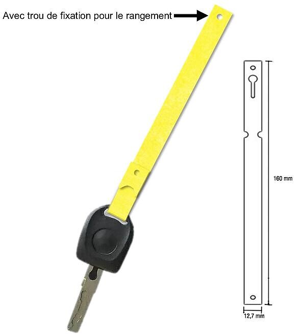 Etiquettes � languettes porte-cl�s Tyvek®&nbsp;court, &nbsp; Dimensions: 160 x 12,7 mm, 1000 pi�ces