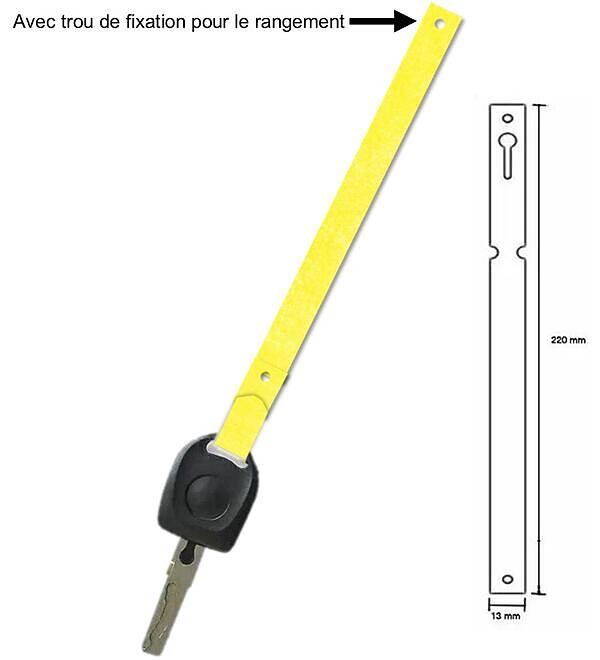 Etiquettes � languettes porte-cl�s Tyvek®&nbsp;long, &nbsp; Dimensions: 220 x 12,7 mm, 1000 pi�ces