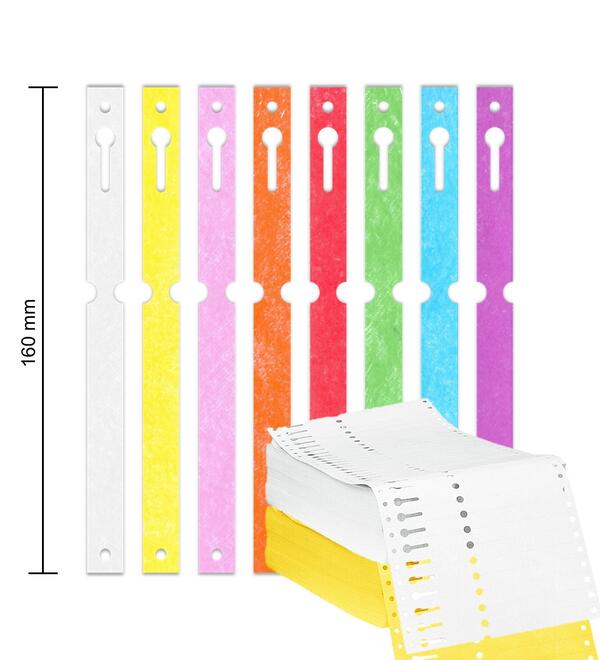 Etiquettes  languettes porte-cls Tyvek court,   Dimensions: 160 x 12,7 mm, 1000 pices