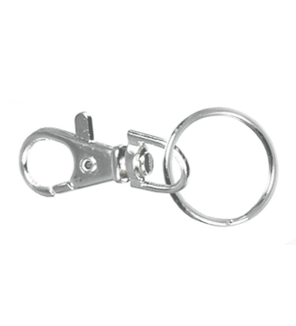 Mousqueton métallique avec anneau porte-clés  (Lot de 10 pièces) 