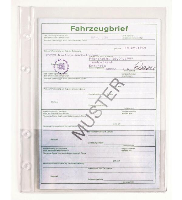 Pochette transparente cartes grises - A5 avec bord perfor - 50 pices
