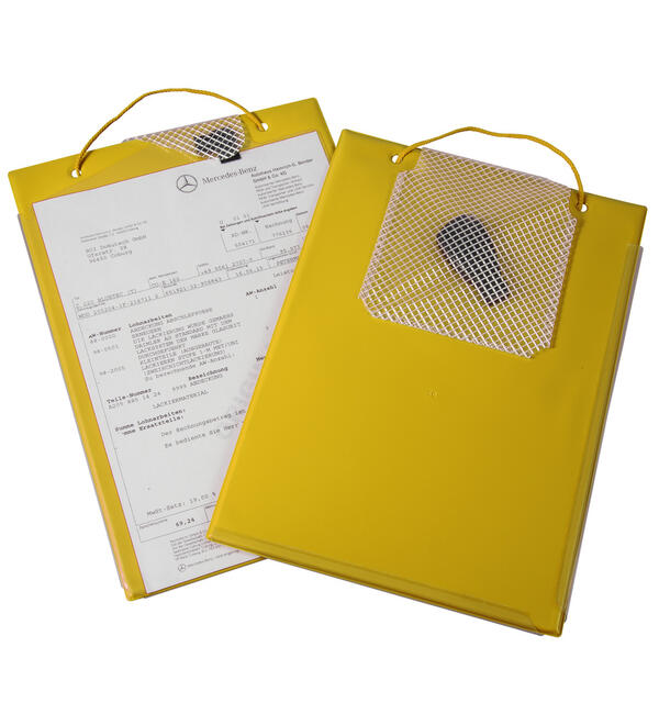 Porte-documents CLASSIC - DIN A4, fabrication robuste; compartiment à clé renforcé, soudure des rabats et fermeture velcro